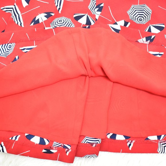 Talbots Fit and Flare Midi Dress Size 4 Red Cap Sleeve Vacation Beach Resort - Picture 10 of 13